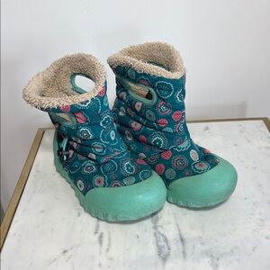 Bogs B-Moc Bullseye Toddler Winter Boots Teal Design -Sz 13